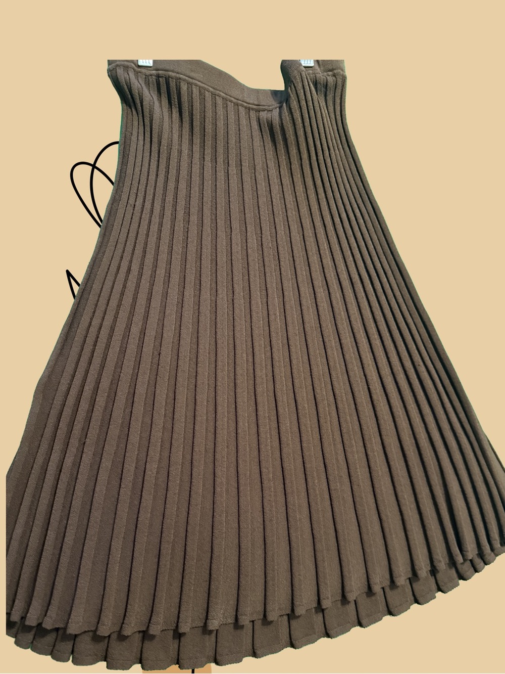 Jones New York Brown Pleated Midi Skirt